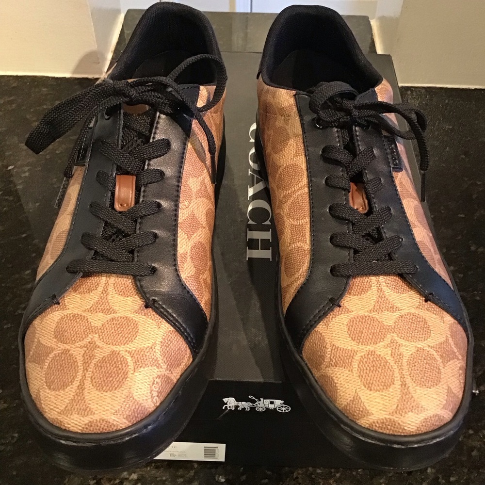 COACH Low Top Monogram Logo Sneakers Size 12